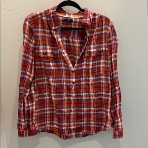 GAP brand tissue flannel, half button size XL